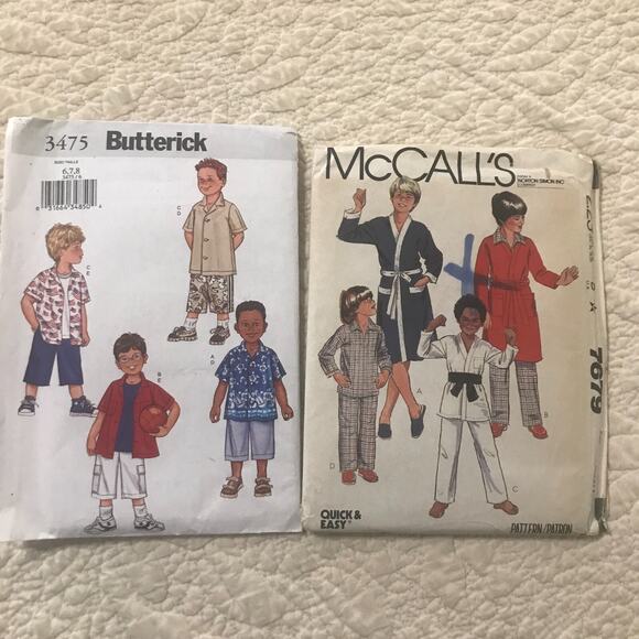 Vintage McCalls and Butterick Boys Seperates Pattern Sz 6-8 Lot of 2 Uncut - Picture 1 of 6